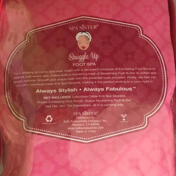 Spa Sister Snuggle-Up Foot Spa Cable Knit Slippers, Red Guava Chiffon - Picture 5 of 7